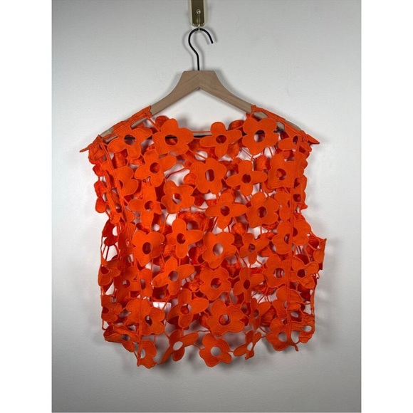 Maeve Orange Floral Cutout Camisole Top - Picture 7 of 13